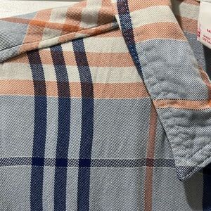 Target Women’s Blue and Pink Plaid Long Sleeve Shirt